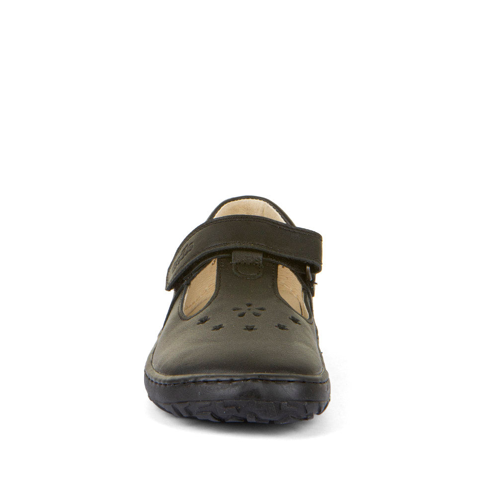 Froddo Nina Girls Black T-Bar Barefoot School Shoe