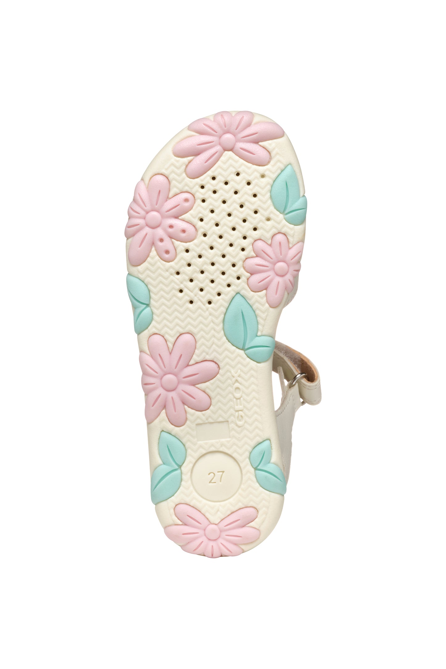Geox Haiti Girls White Pink Flower Sandal