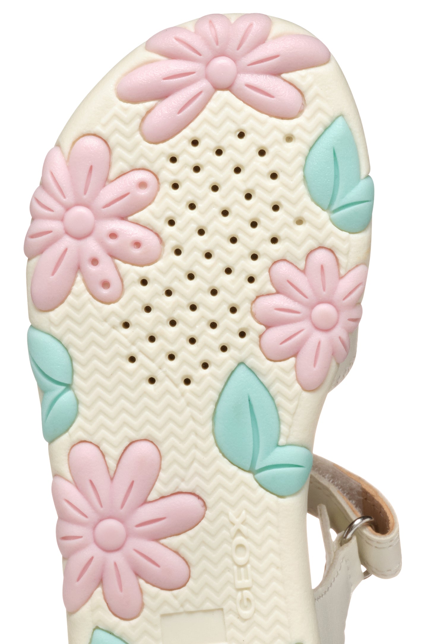Geox Haiti Girls White Pink Flower Sandal