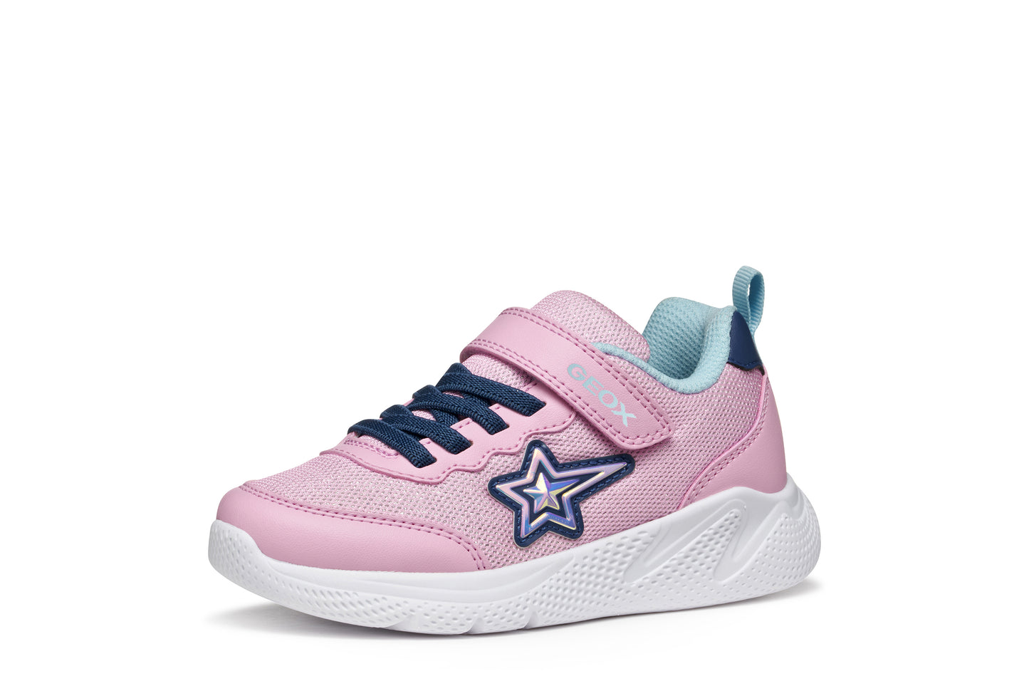 Geox Sprintye Girls Pink Blue Star Trainer
