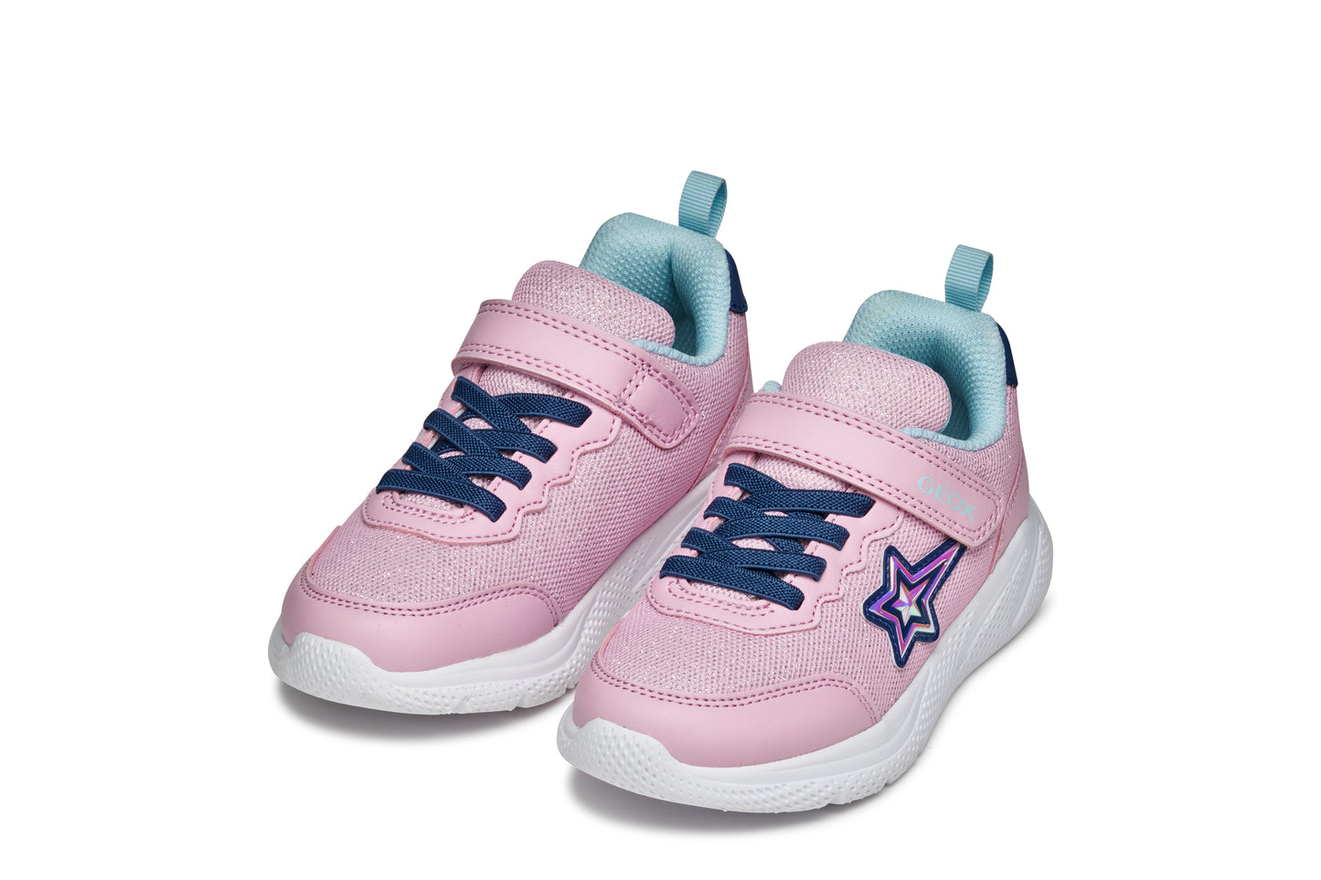 Geox Sprintye Girls Pink Blue Star Trainer