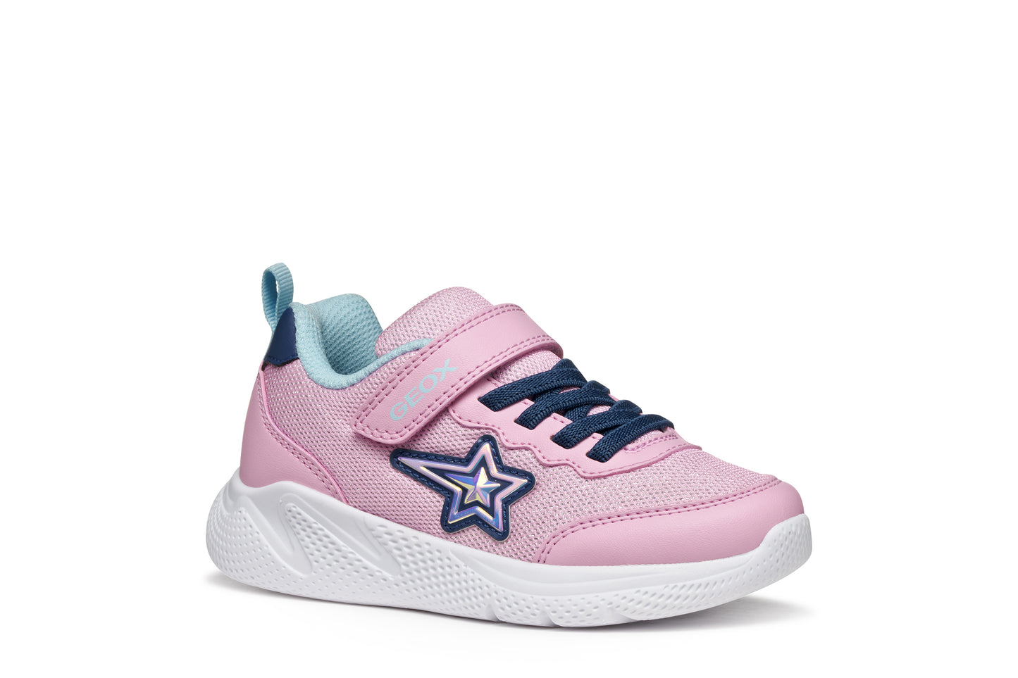 Geox Sprintye Girls Pink Blue Star Trainer