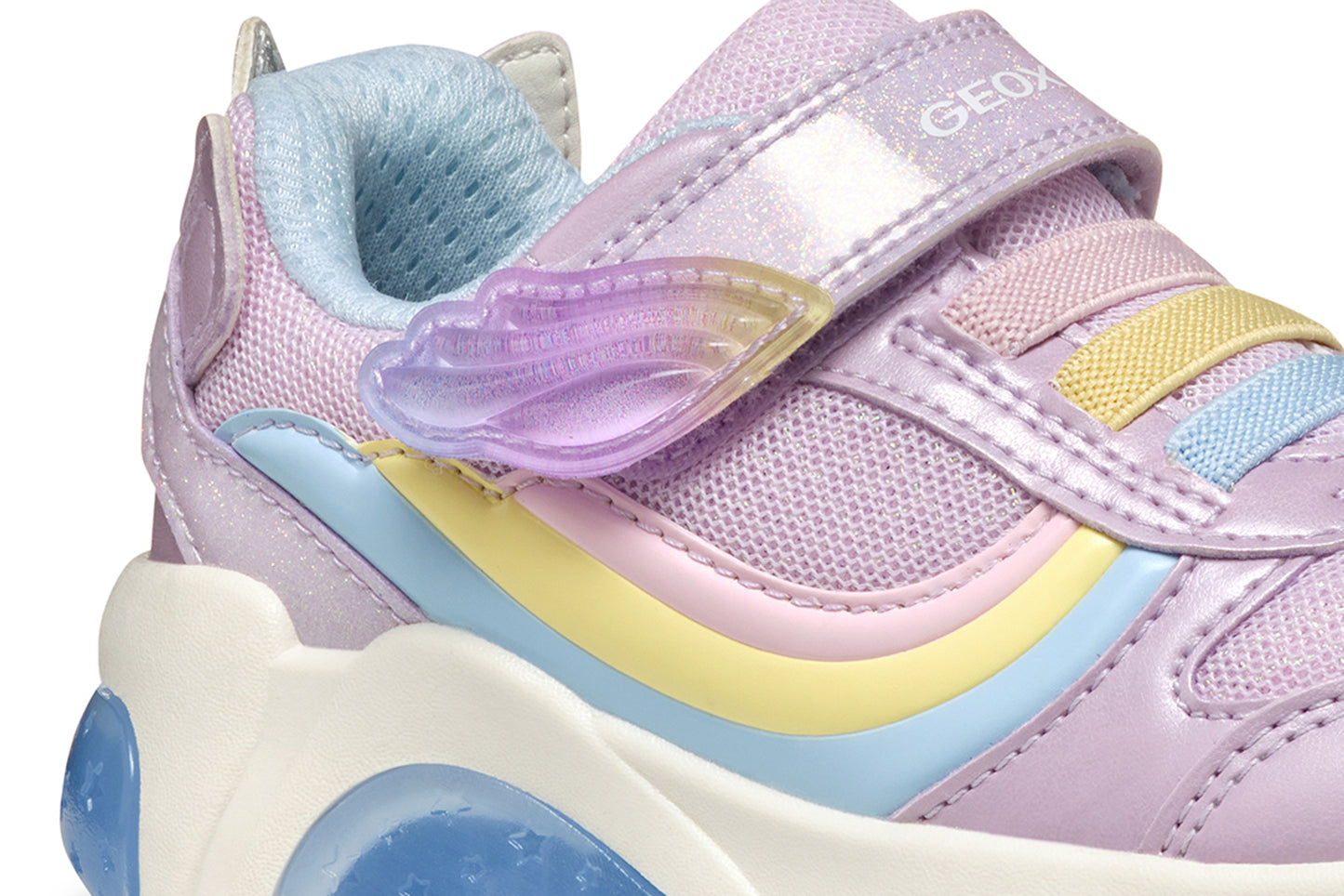 Geox Fadinlight Girls Lilac Multicolour Lights Trainer