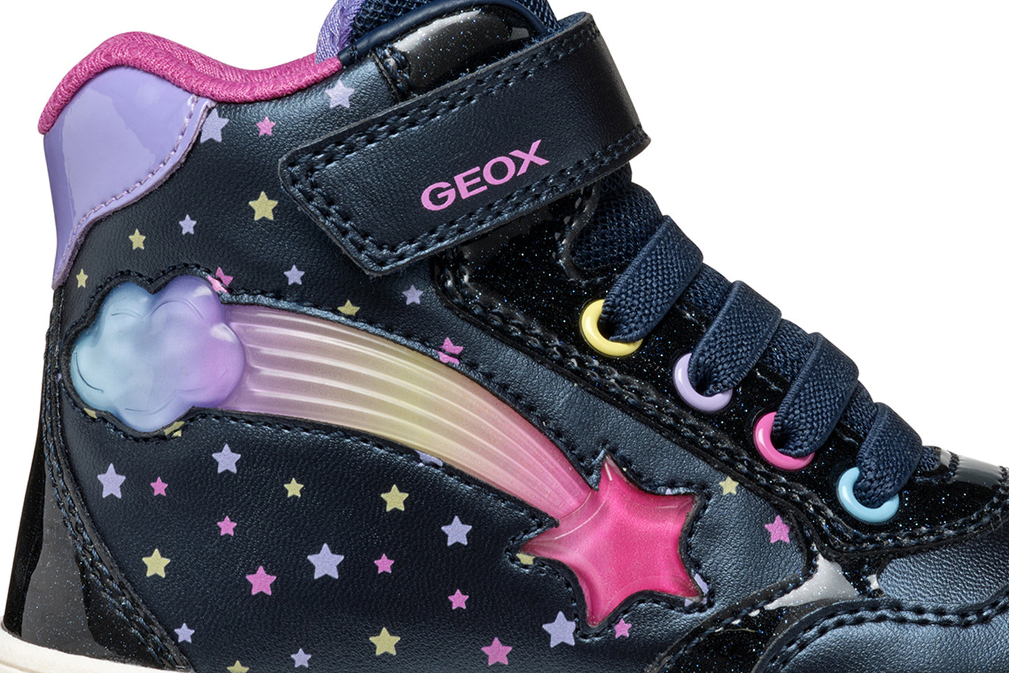 Geox Skylin Girls Navy Multicolour Light Up Boot
