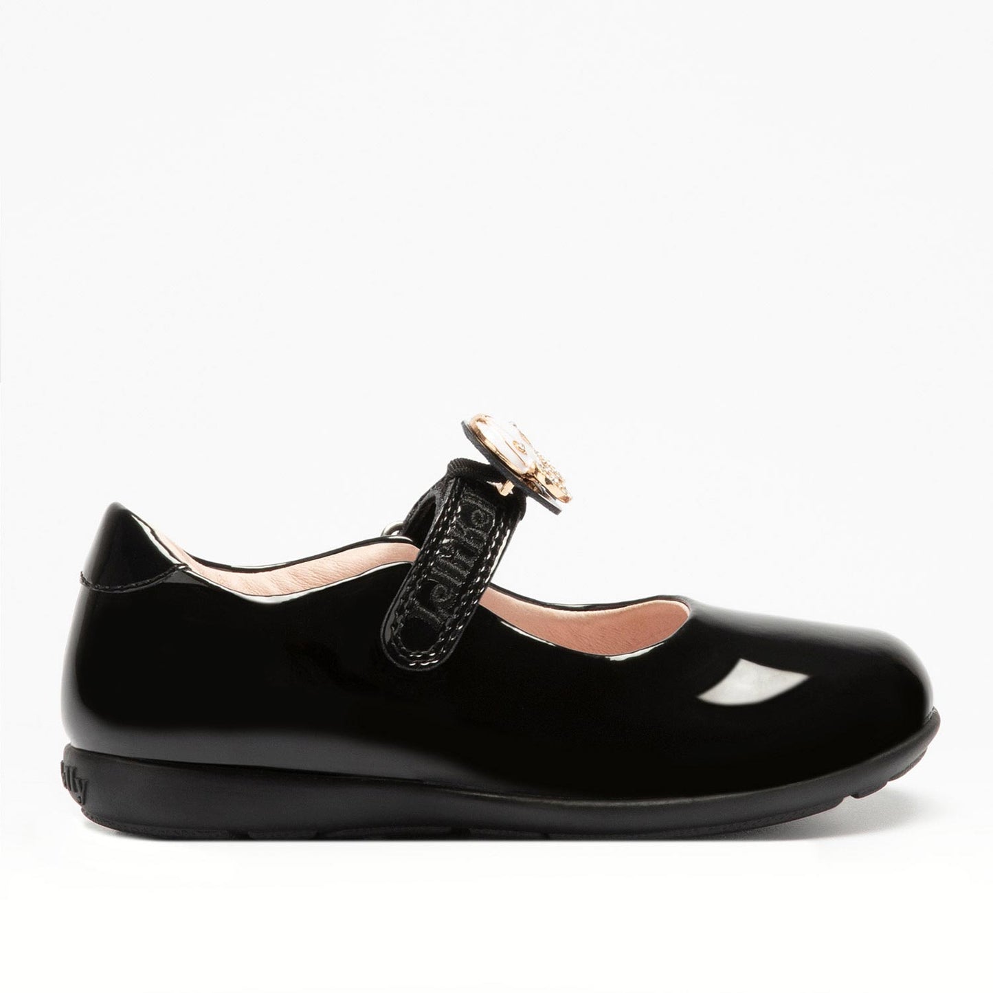 Lelli Kelly Ella Princess Carriage Girls Black Patent School Shoe G Width