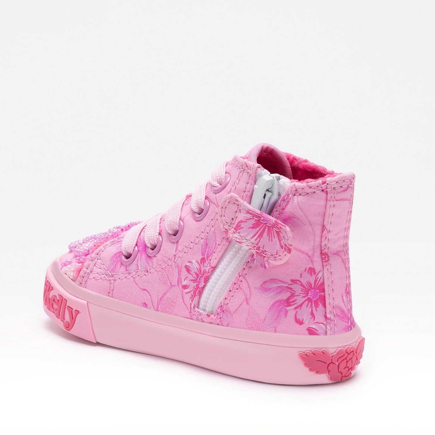 Lelli Kelly Brooke Girls Pink Decorated Canvas High Top Boot