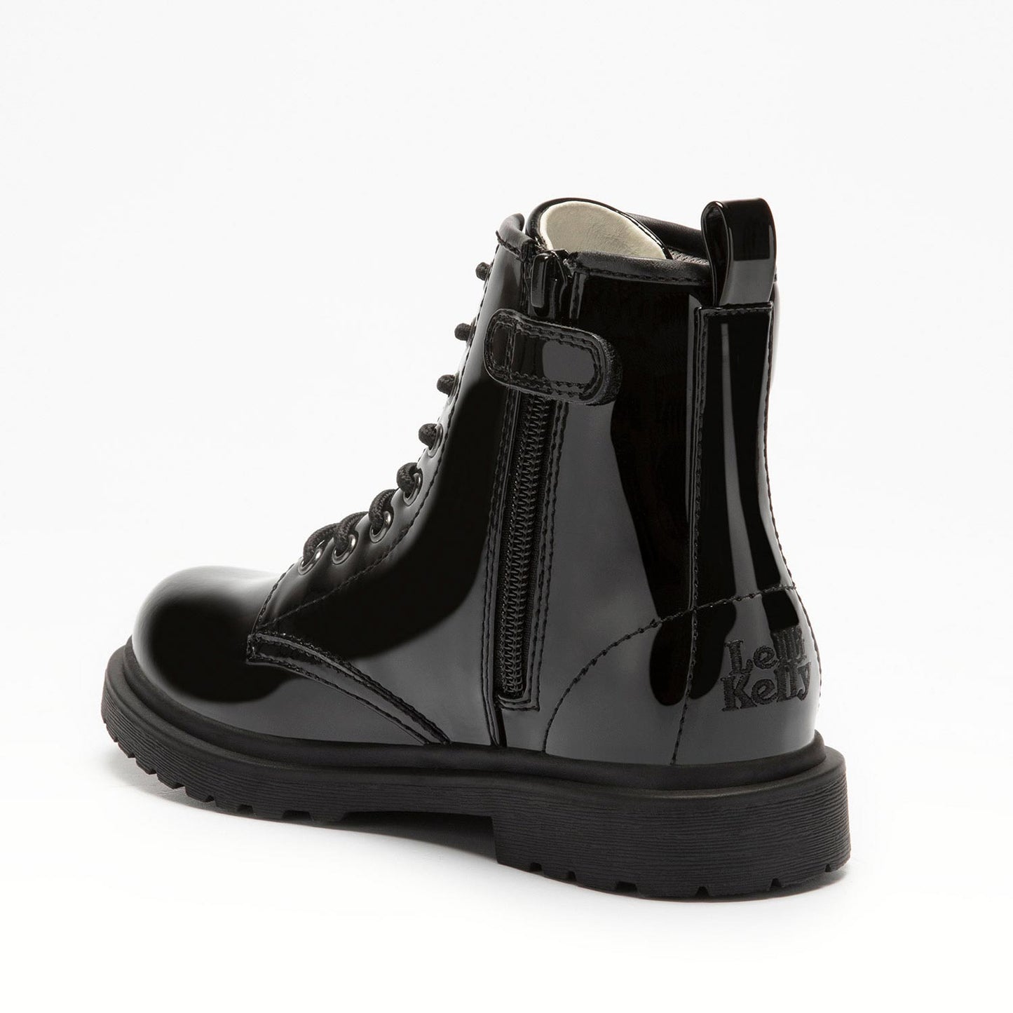 Lelli Kelly Harper Girls Black Patent Lace Ankle Boot