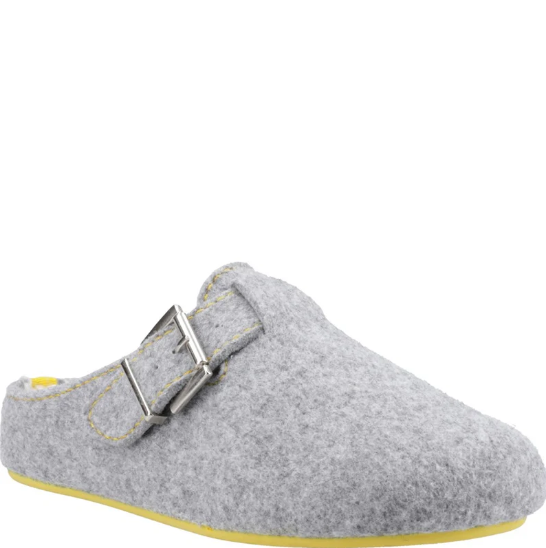 Hush Puppies Good Buckle Womens Grey Mule Slipper