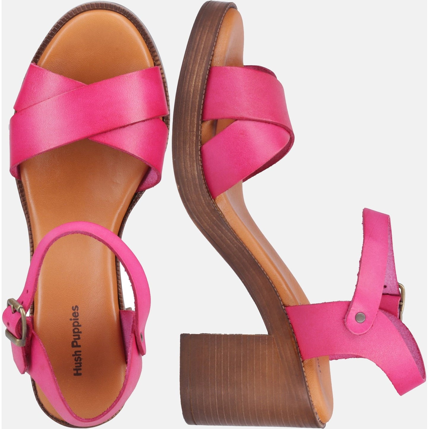 Hush Puppies Georgia Womens Pink Heeled Sandal