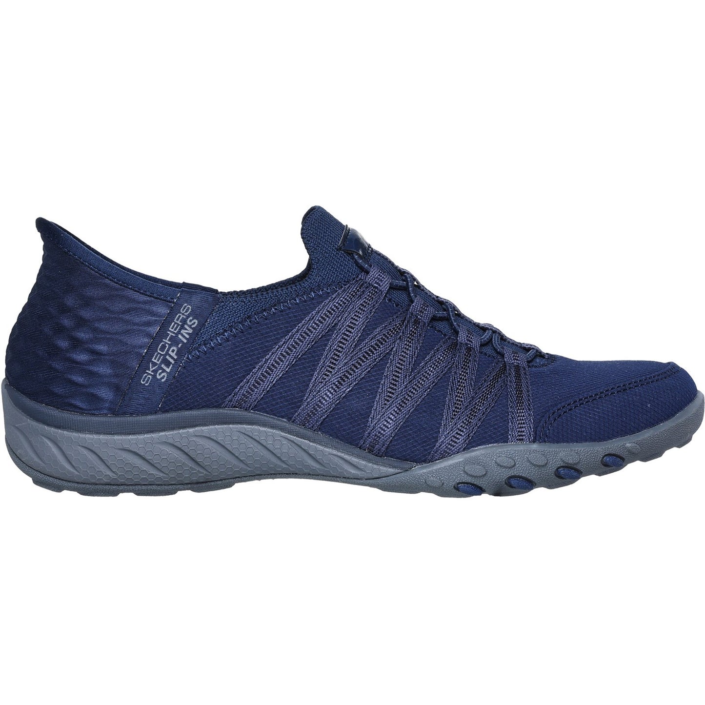 Skechers Breathe-Easy Roll With Me Womens Navy Trainer