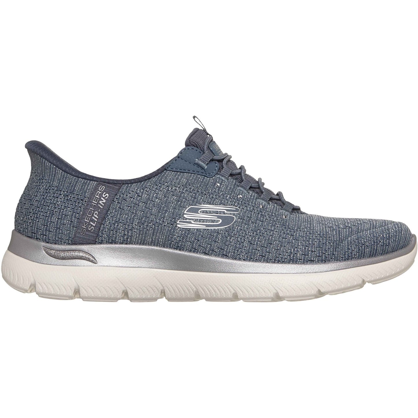 Skechers Arch Fit Summits Soft Shimmer Womens Slate Trainers
