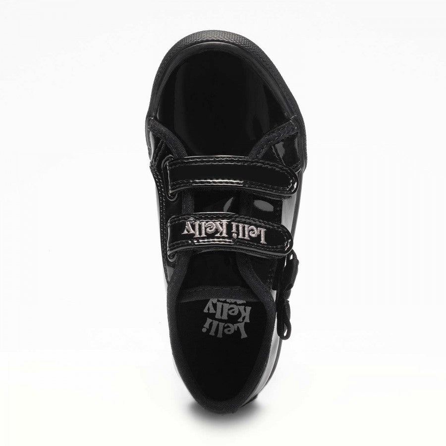 Lelli Kelly Lily Girls Black Patent Trainer School Shoe
