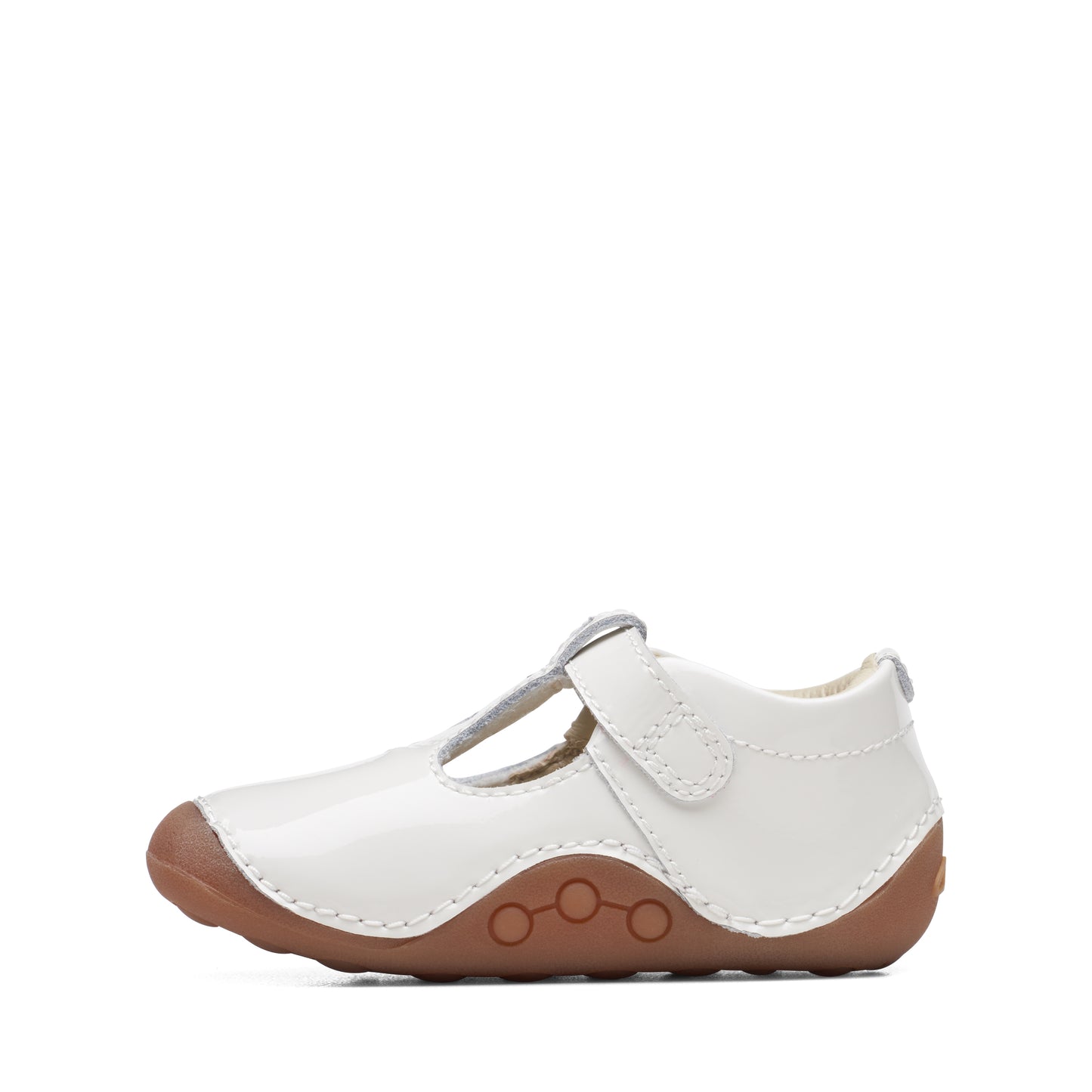 Clarks Tiny Beat Infant Girls White T-Bar Shoe