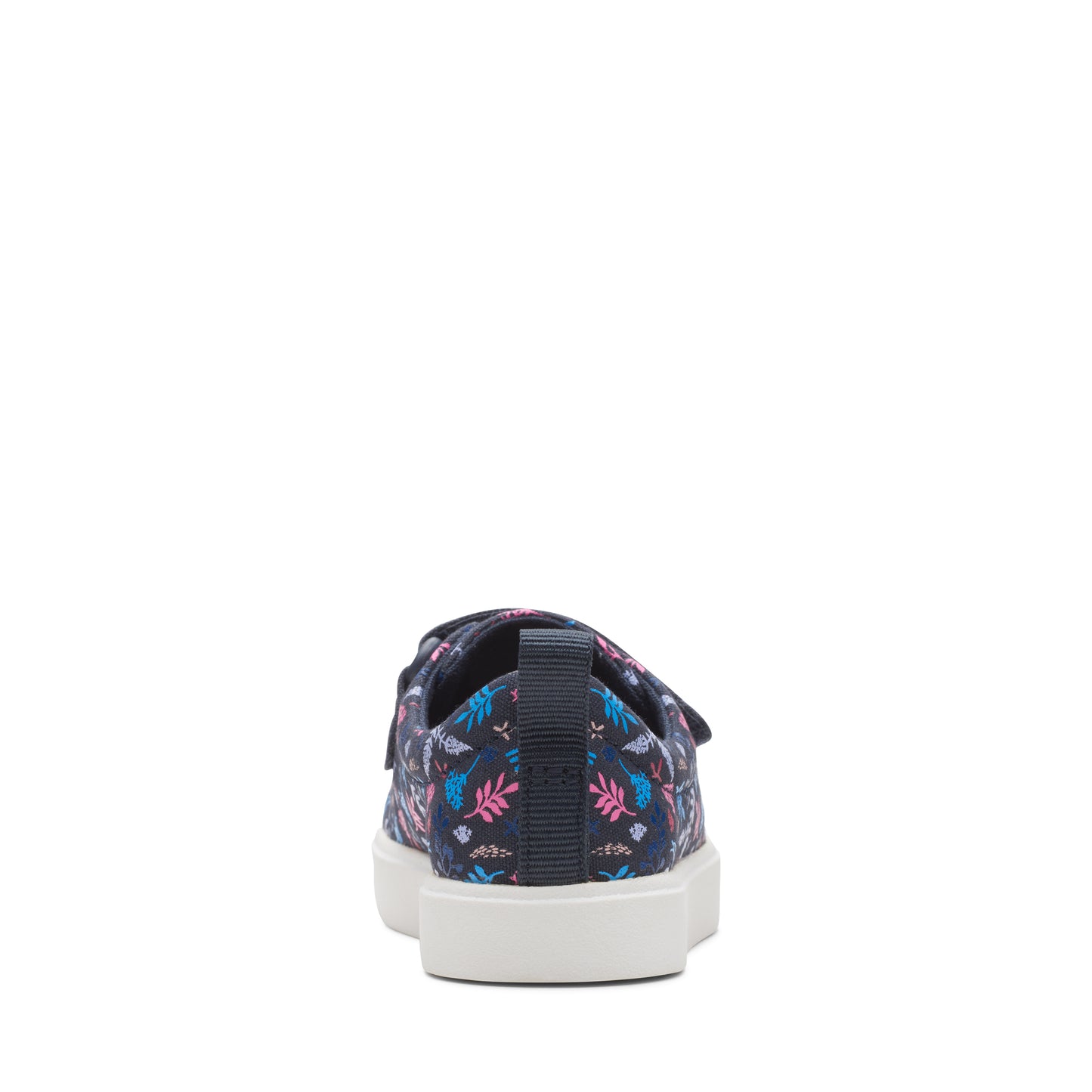 Clarks City Bright T Girls Navy Floral Canvas Shoe