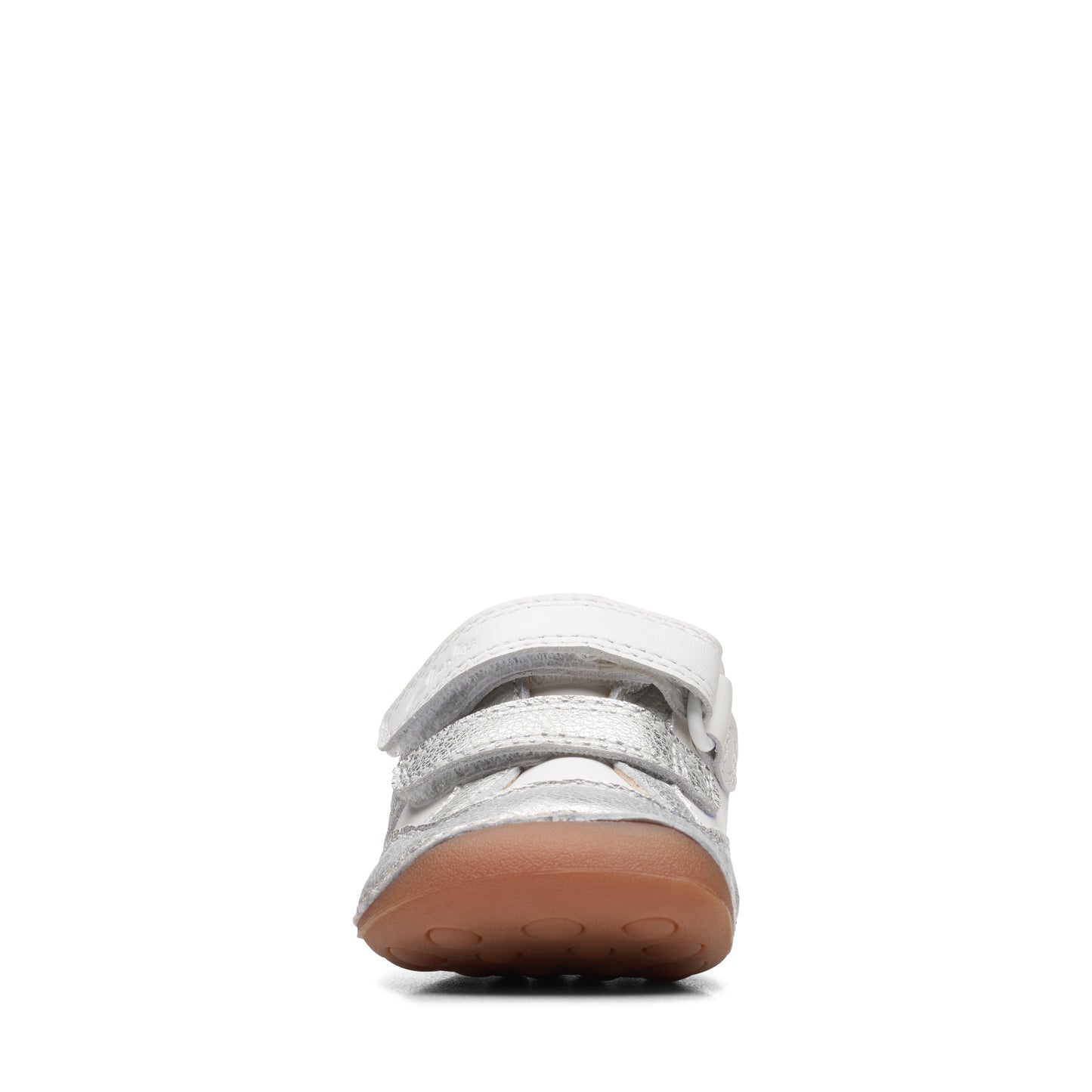 Clarks Tiny Sky Infant Girls White Metallic Shoe