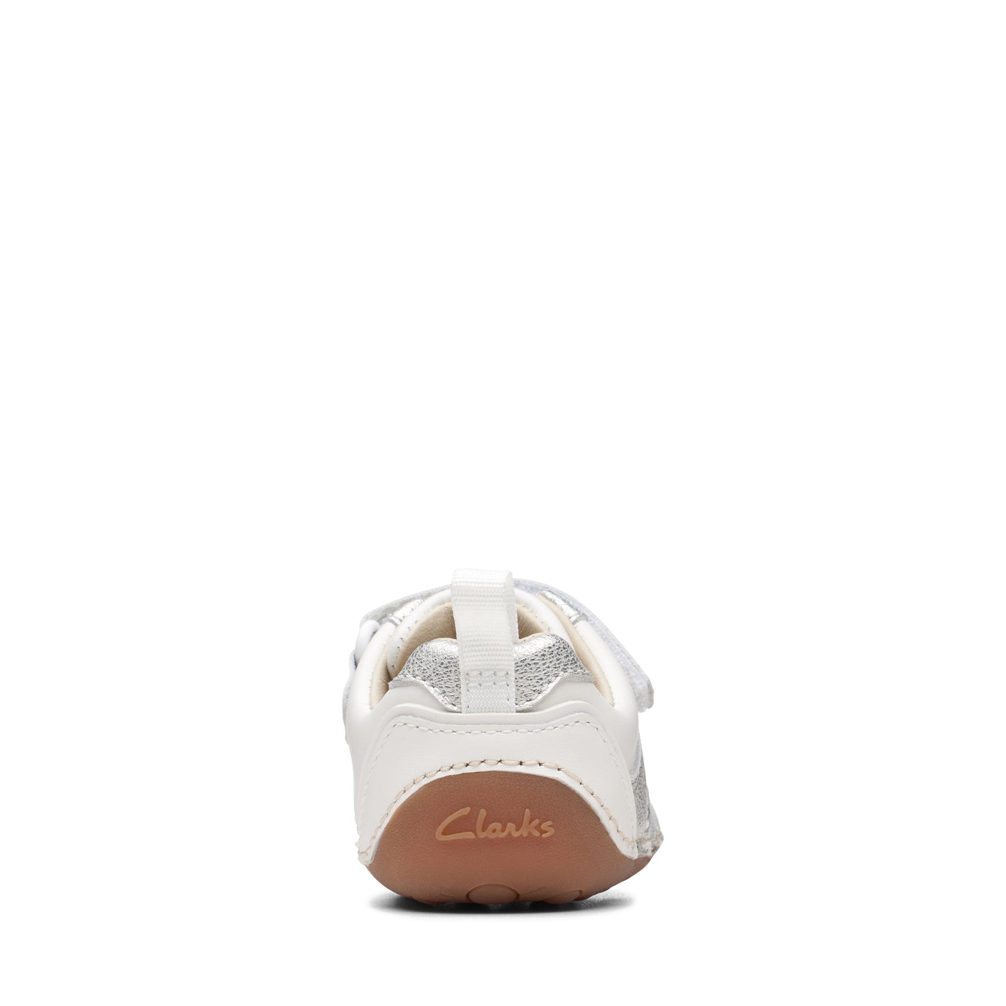 Clarks Tiny Sky Infant Girls White Metallic Shoe