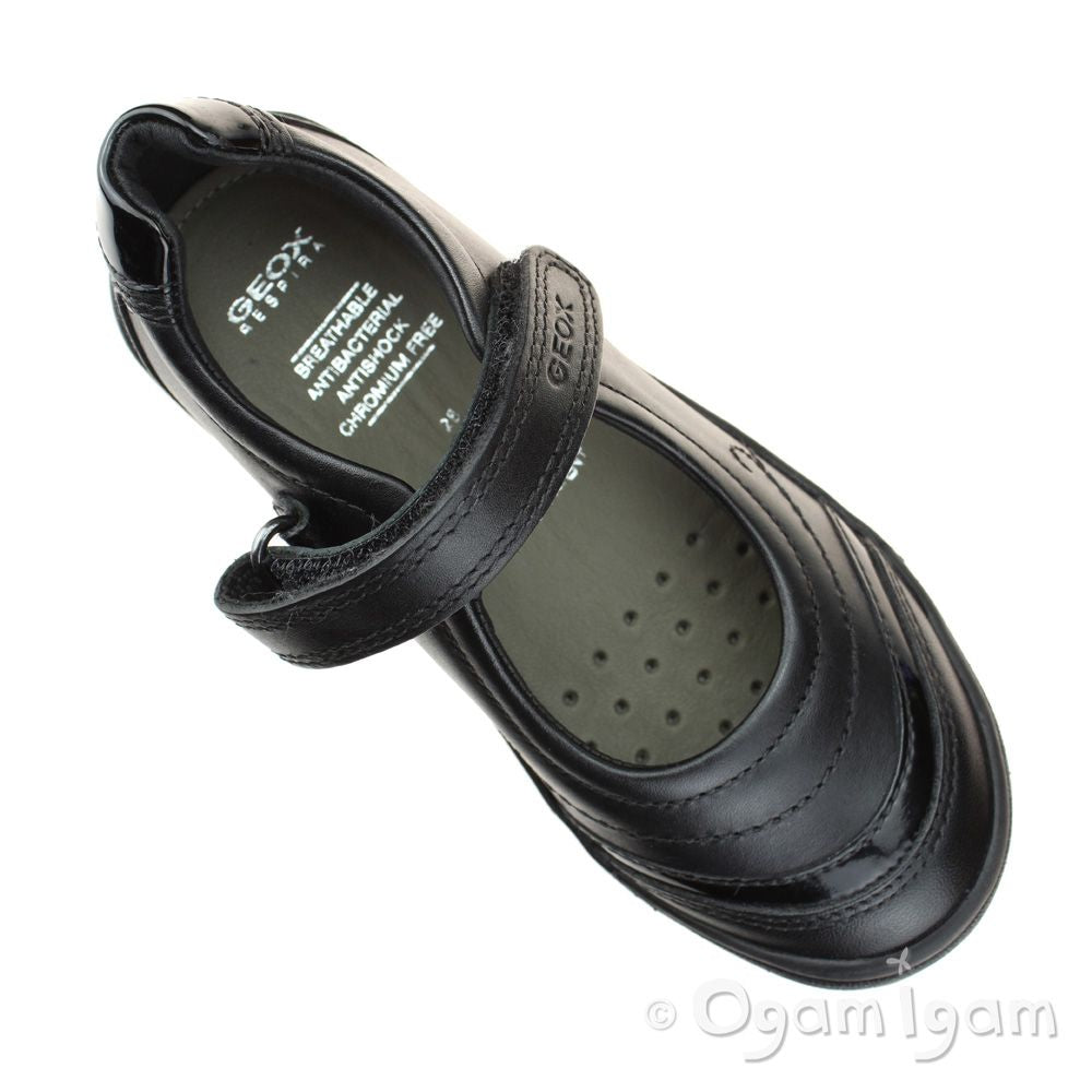 Geox Hadriel Girls Black School Shoe