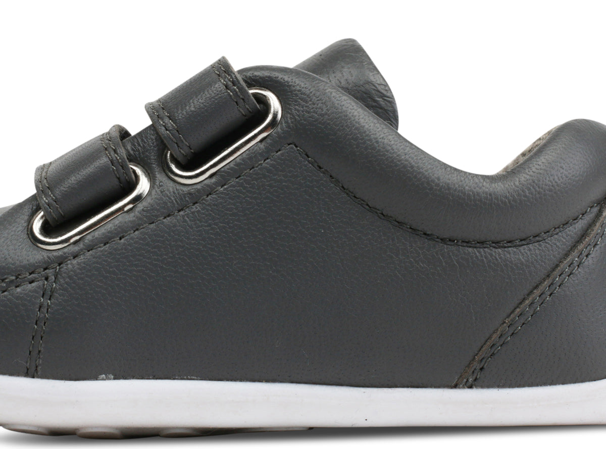 Bobux Grass Court Boys Infants Smoke Grey Trainer Shoe