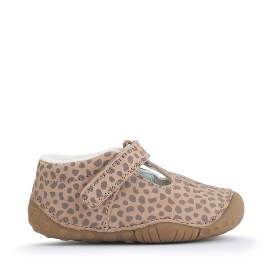 Start Rite Tumble Girls Taupe Leopard Pre-Walker Shoe