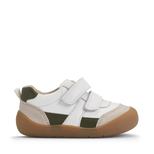 Start-rite Duel Boys White Green Shoe
