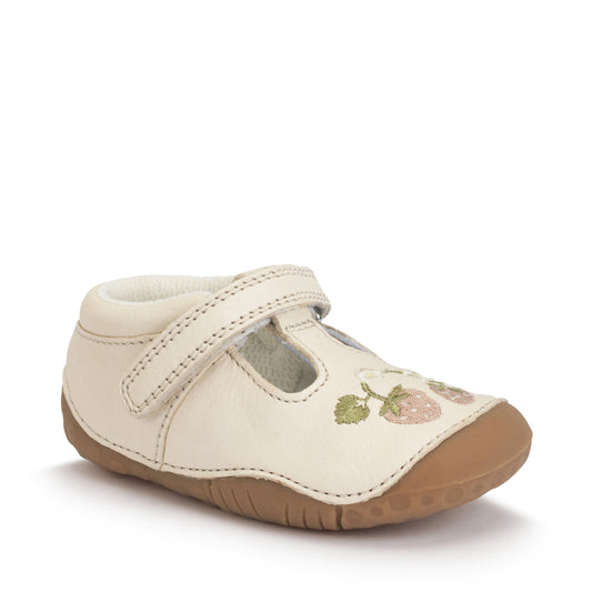 Start-rite Squish Girls Cream Strawberry Shoe