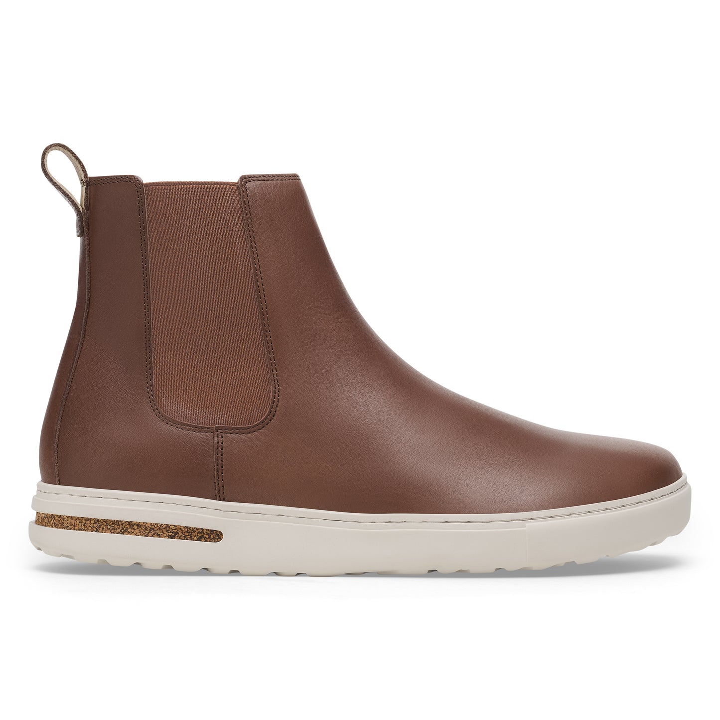 Brown cognac ankle boot with elastic side