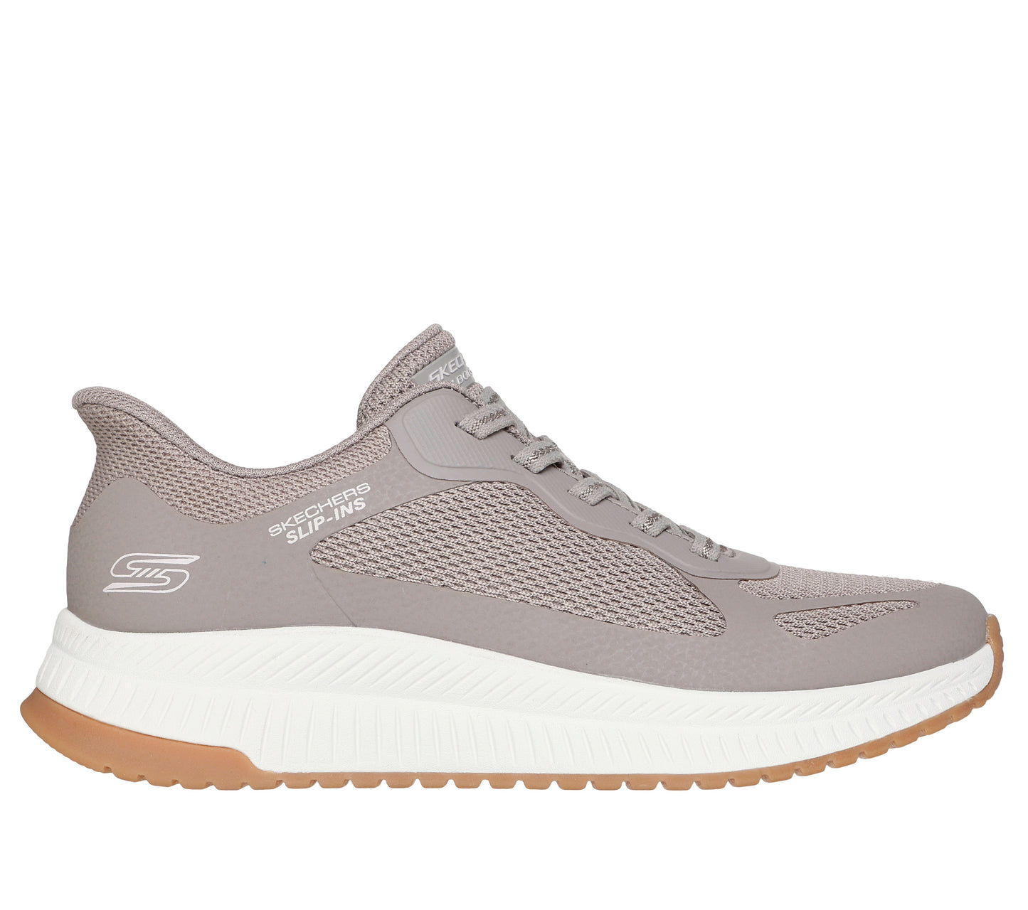 Skechers Bobs Squad Staple Look Womens Taupe Trainer