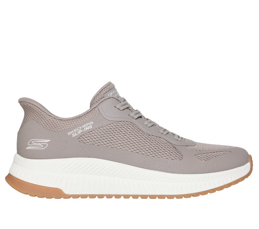 Skechers Bobs Squad Staple Look Womens Taupe Trainer