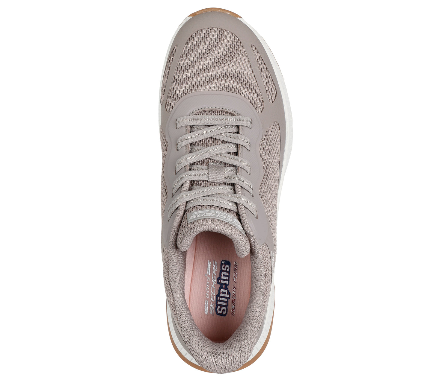 Skechers Bobs Squad Staple Look Womens Taupe Trainer