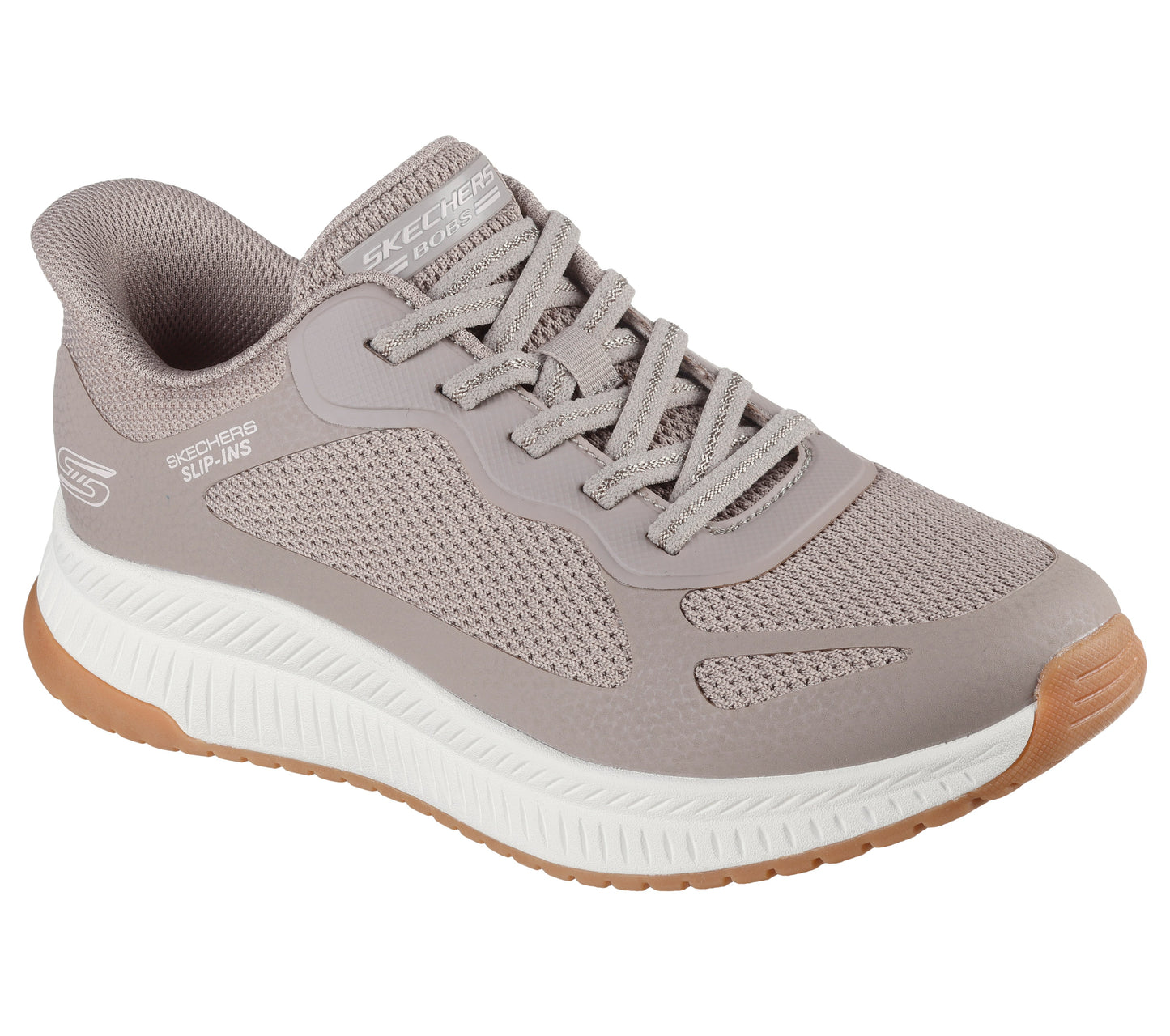Skechers Bobs Squad Staple Look Womens Taupe Trainer