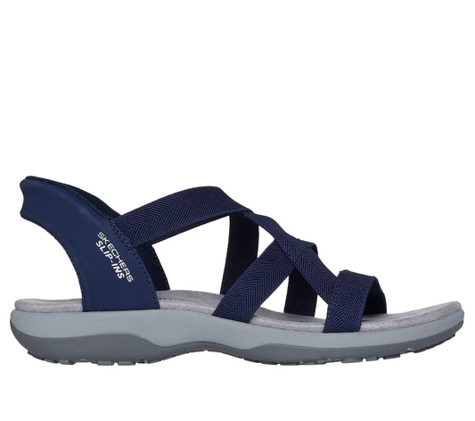 Skechers Reggae Slim Stretch Flex Womens Navy Sandal