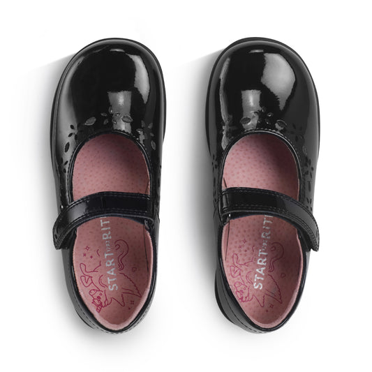 Start Rite Emily Girls Black Patent School Shoe