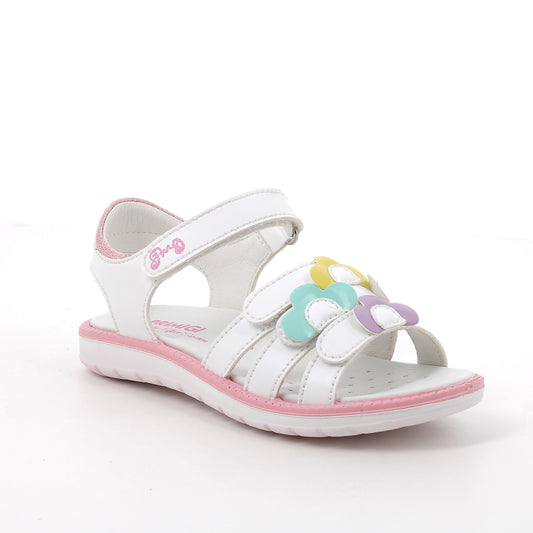 Primigi Alanis Girls White Pink Flower Sandal