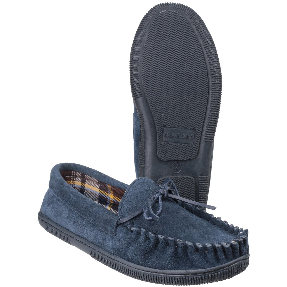 Cotswold Alberta Moccasin Mens Navy Slipper