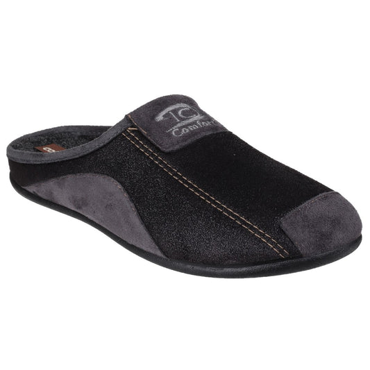 Cotswold Westwell Mens Black Mule Slipper