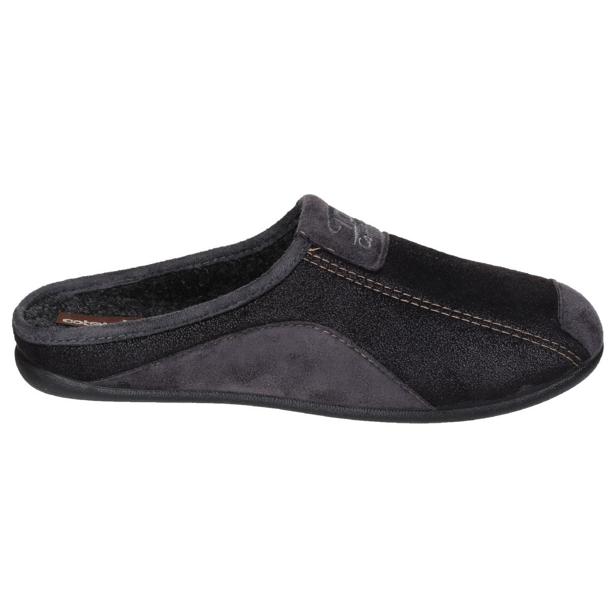 Cotswold Westwell Mens Black Mule Slipper