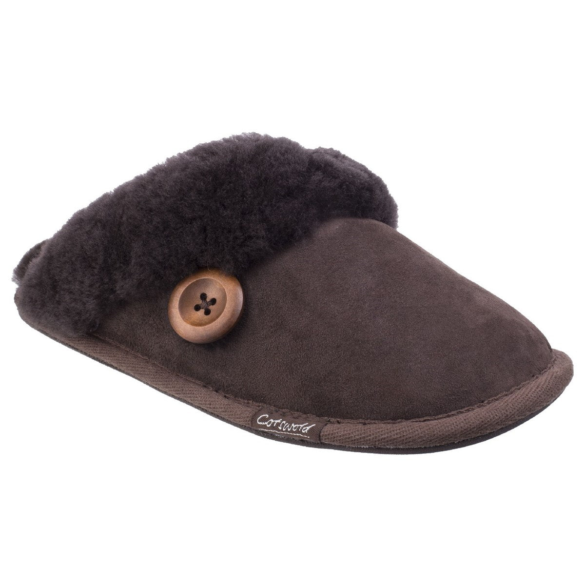 Cotswold Lechlade Sheepskin Womens Chocolate Mule Slipper