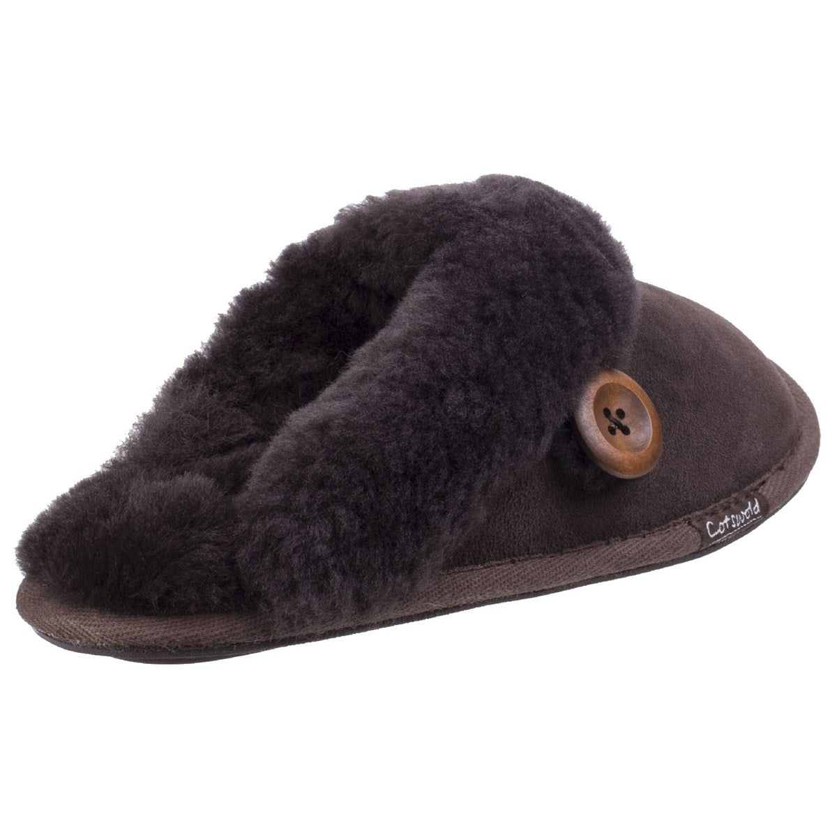 Cotswold Lechlade Sheepskin Womens Chocolate Mule Slipper