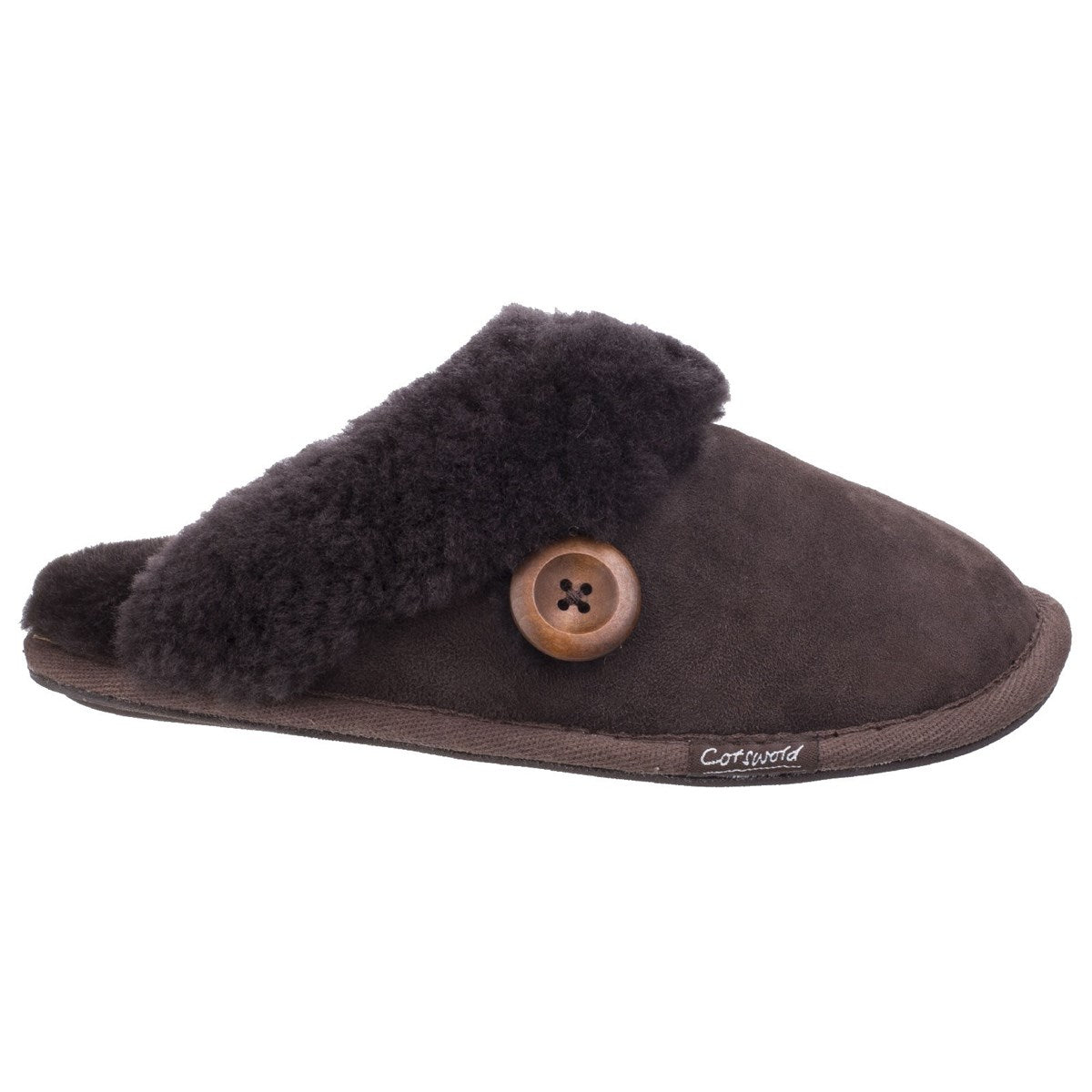 Cotswold Lechlade Sheepskin Womens Chocolate Mule Slipper