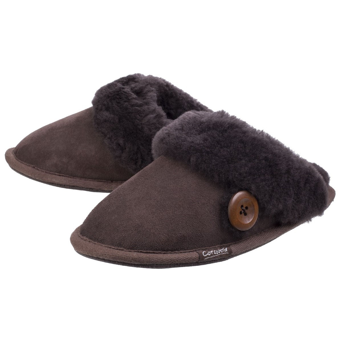 Cotswold Lechlade Sheepskin Womens Chocolate Mule Slipper