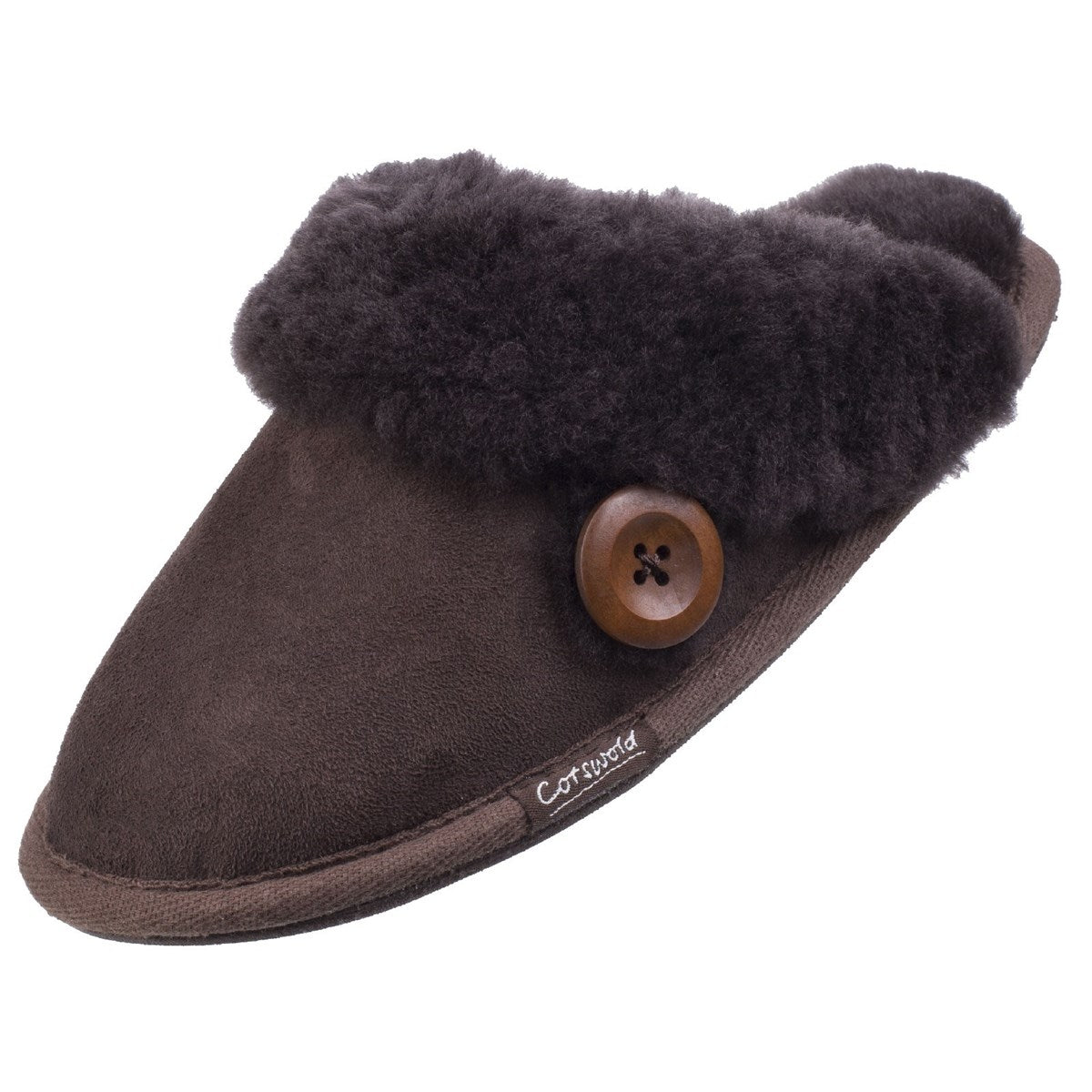 Cotswold Lechlade Sheepskin Womens Chocolate Mule Slipper