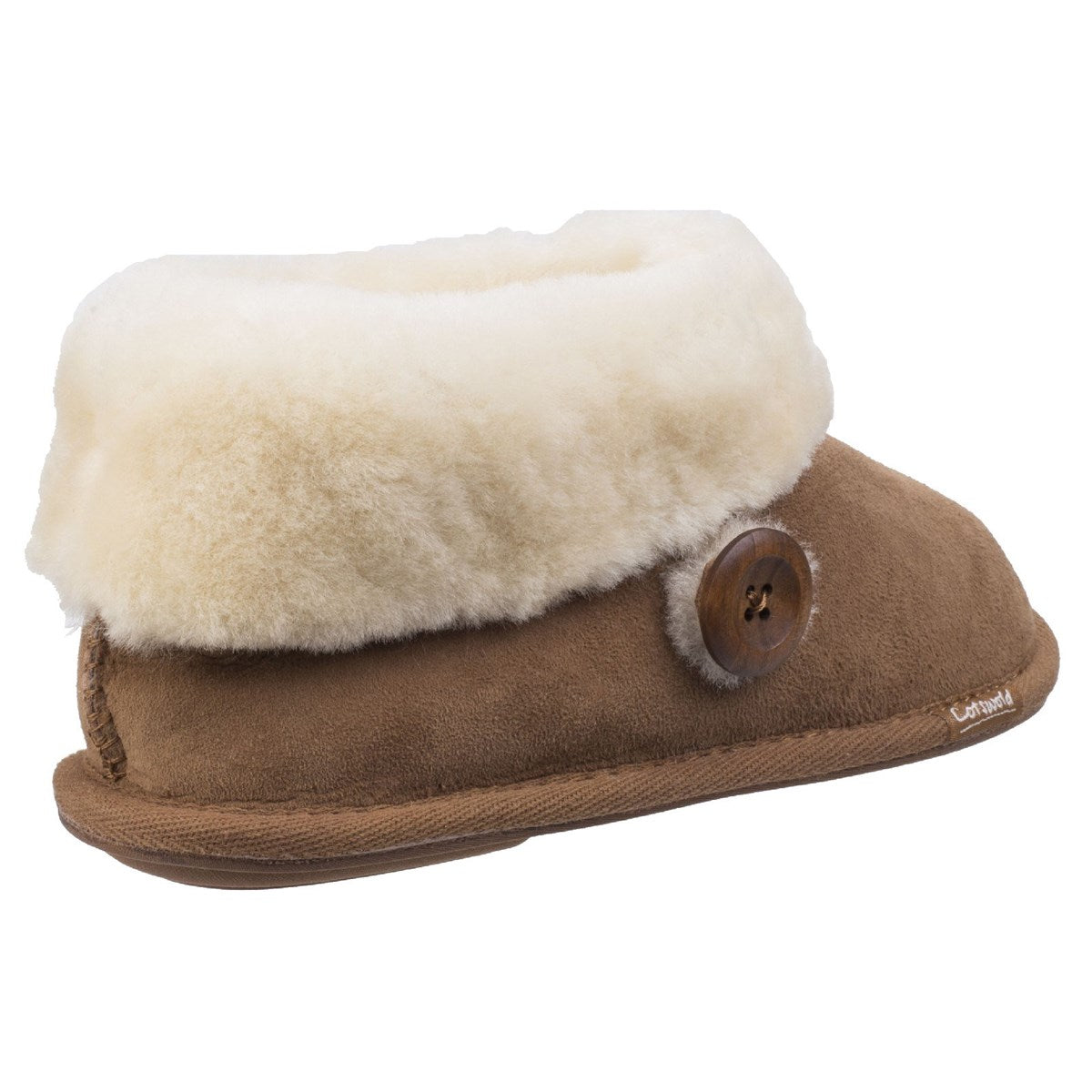 Cotswold Wotton Sheepskin Womens Tan Brown Boot Slipper