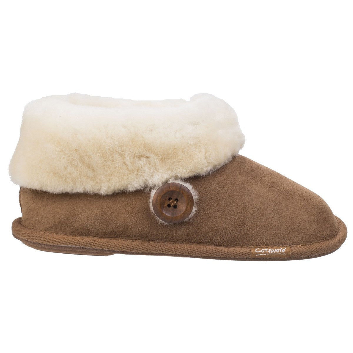 Cotswold Wotton Sheepskin Womens Tan Brown Boot Slipper