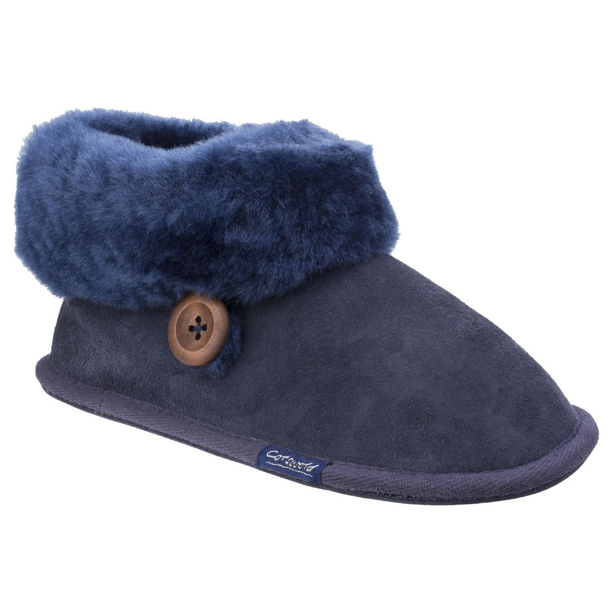 Cotswold Wotton Sheepskin Womens Dark Blue Boot Slipper