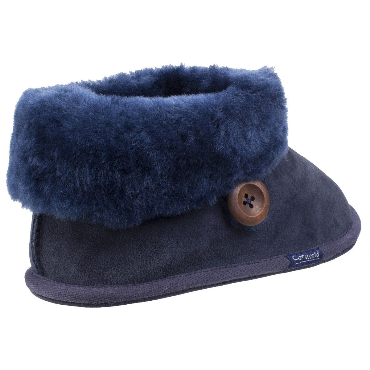 Cotswold Wotton Sheepskin Womens Dark Blue Boot Slipper