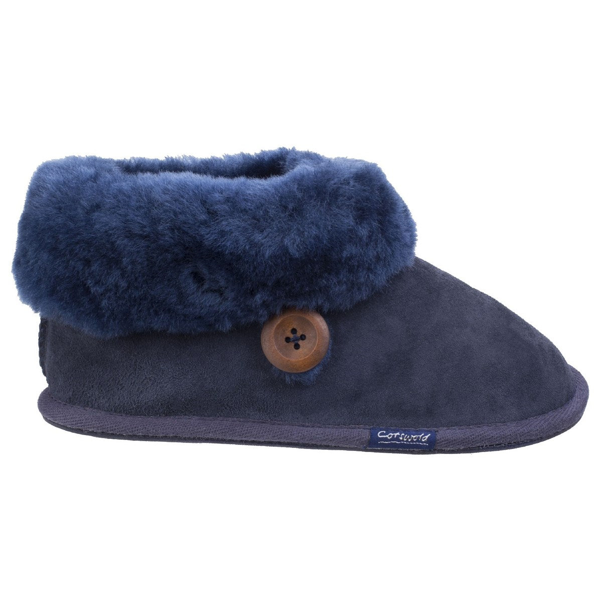 Cotswold Wotton Sheepskin Womens Dark Blue Boot Slipper