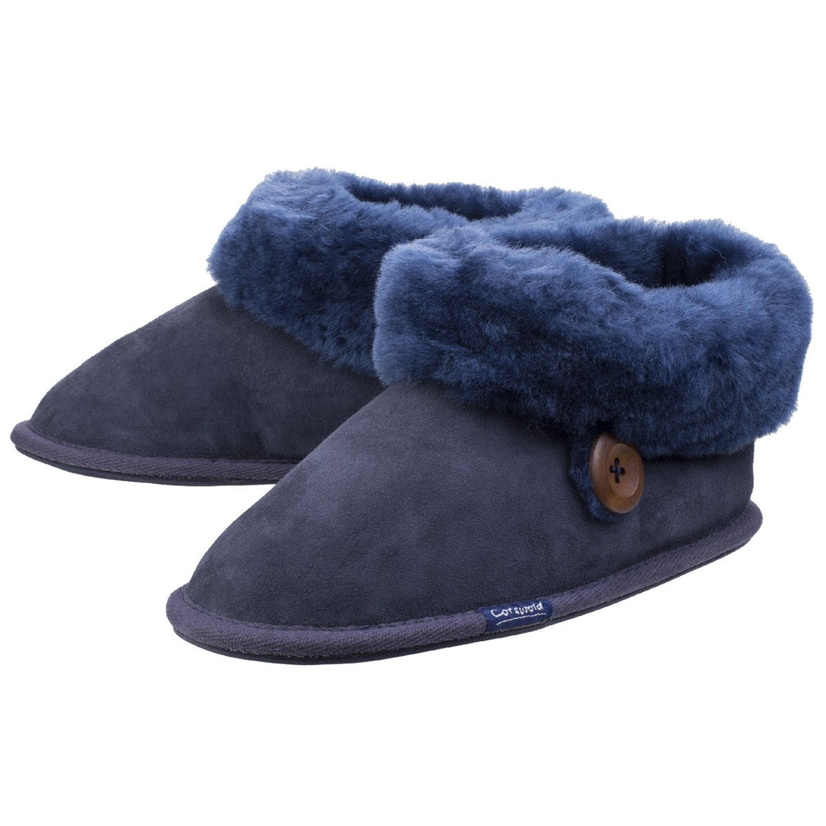 Cotswold Wotton Sheepskin Womens Dark Blue Boot Slipper