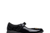 Clarks Relda Sea K Girls Black Patent School Shoe