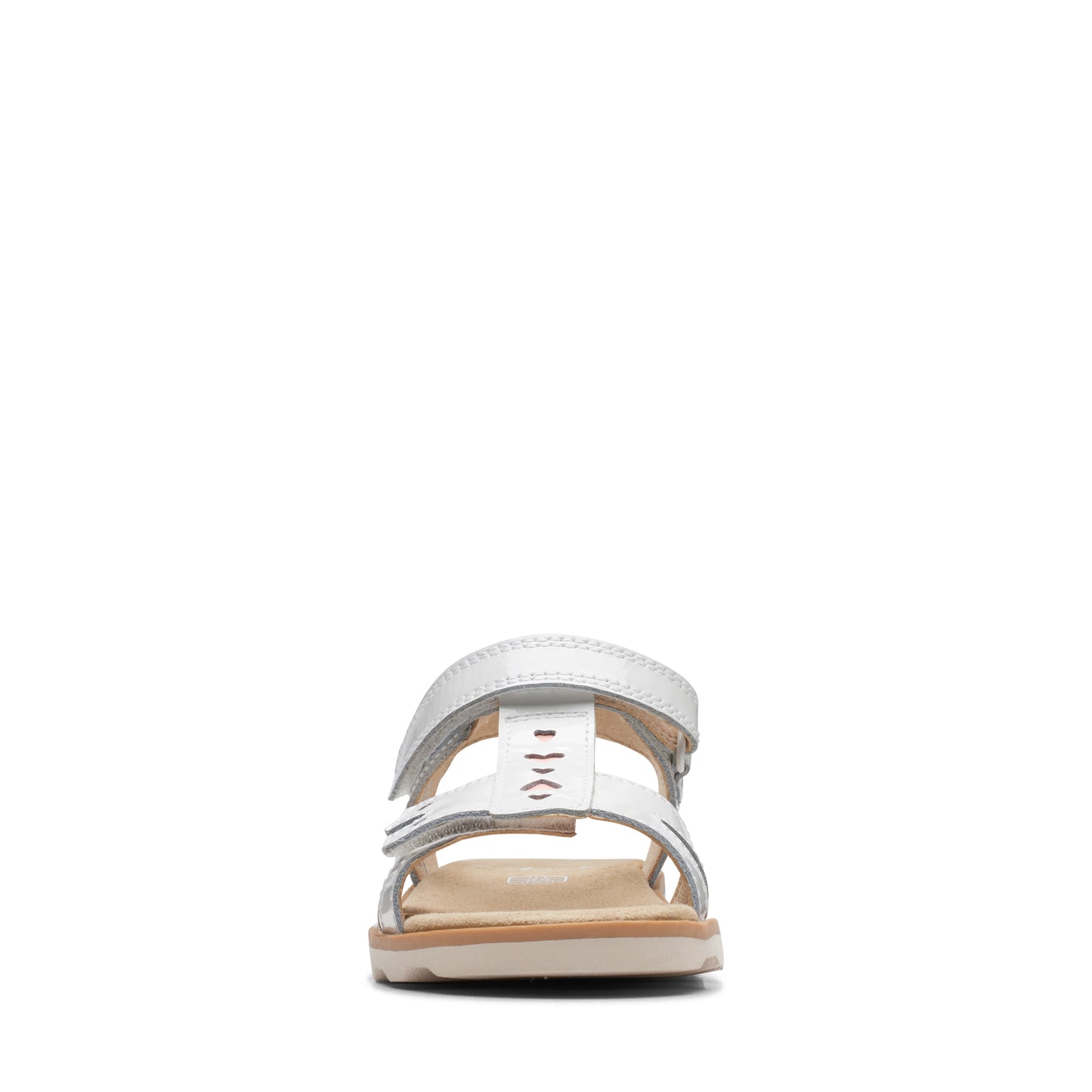 Clarks Crown Beat K Girls White Patent Sandal