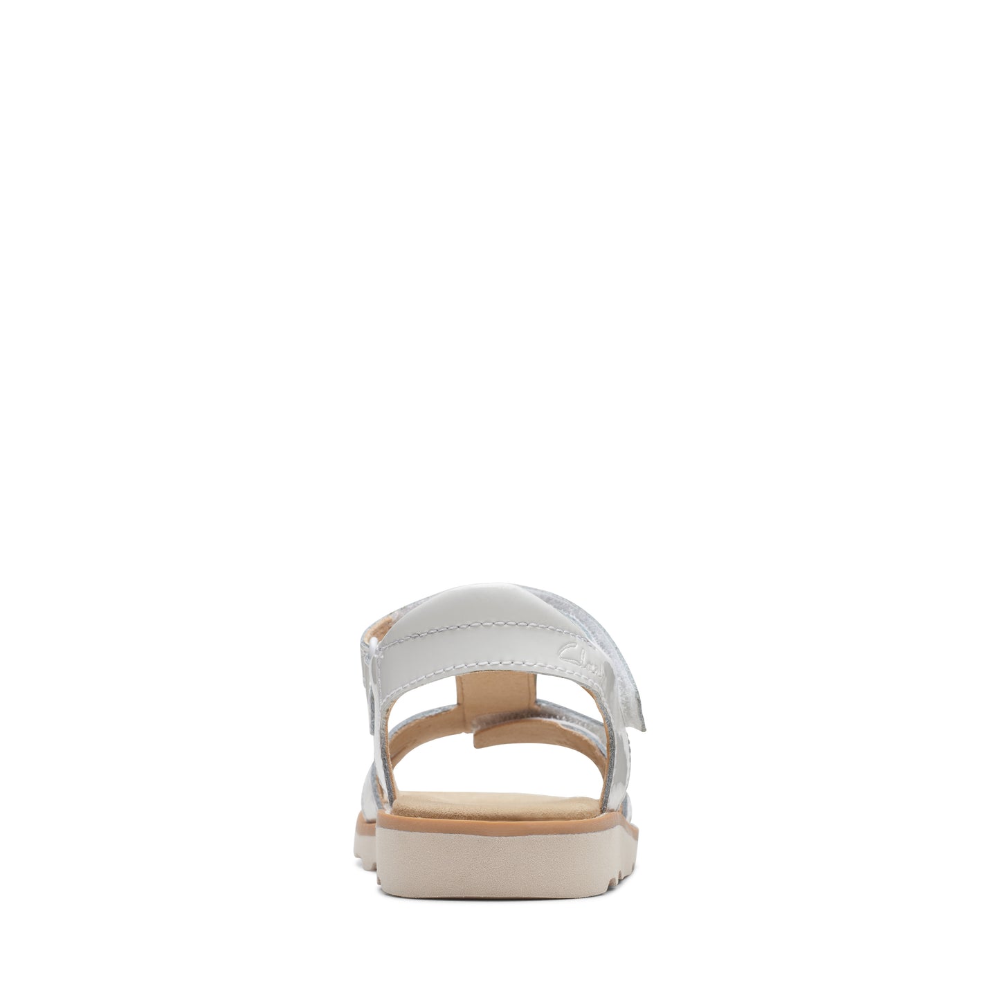 Clarks Crown Beat K Girls White Patent Sandal